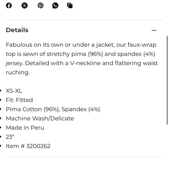 Peruvian Connection Long Sleeve Cyprus Long Sleeve Floral Top Size XS - Picture 10 of 10